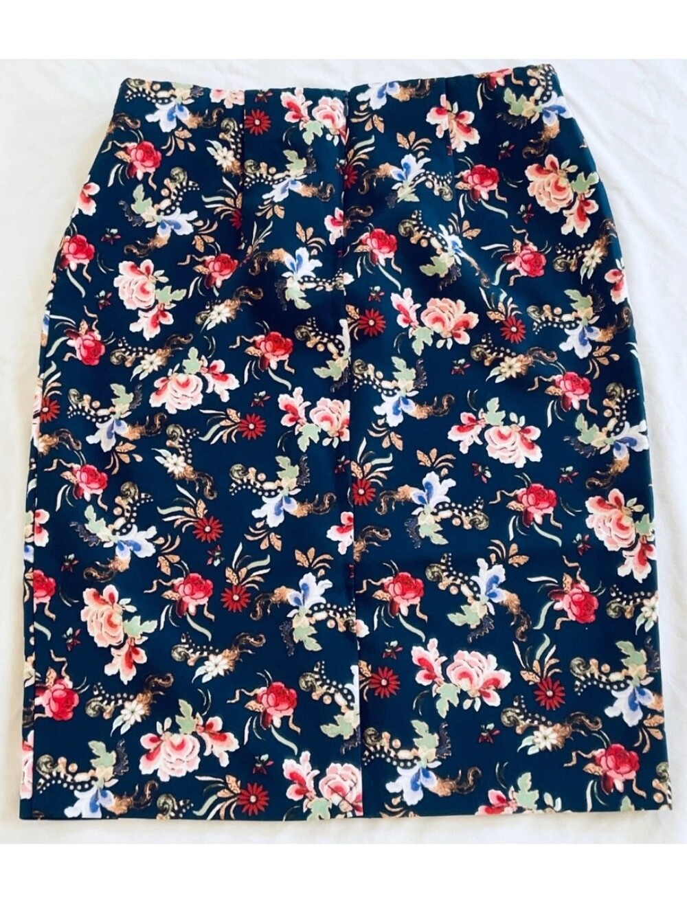 Philosophy Navy Dark Floral Pencil Skirt ■ Size 2